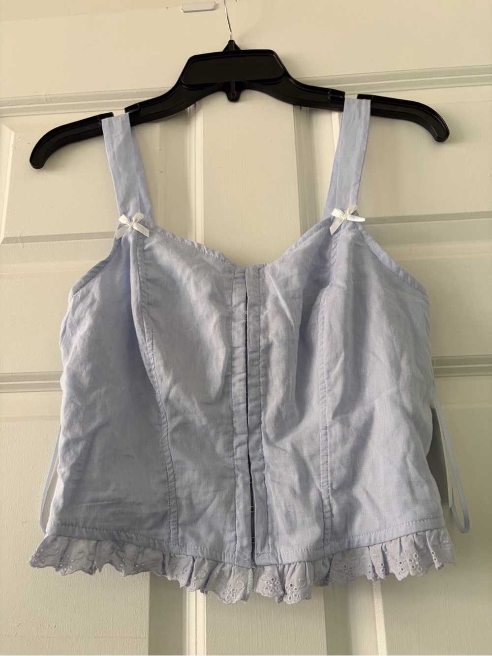 Cotton Crop Top Baby Blue Size S NWT
